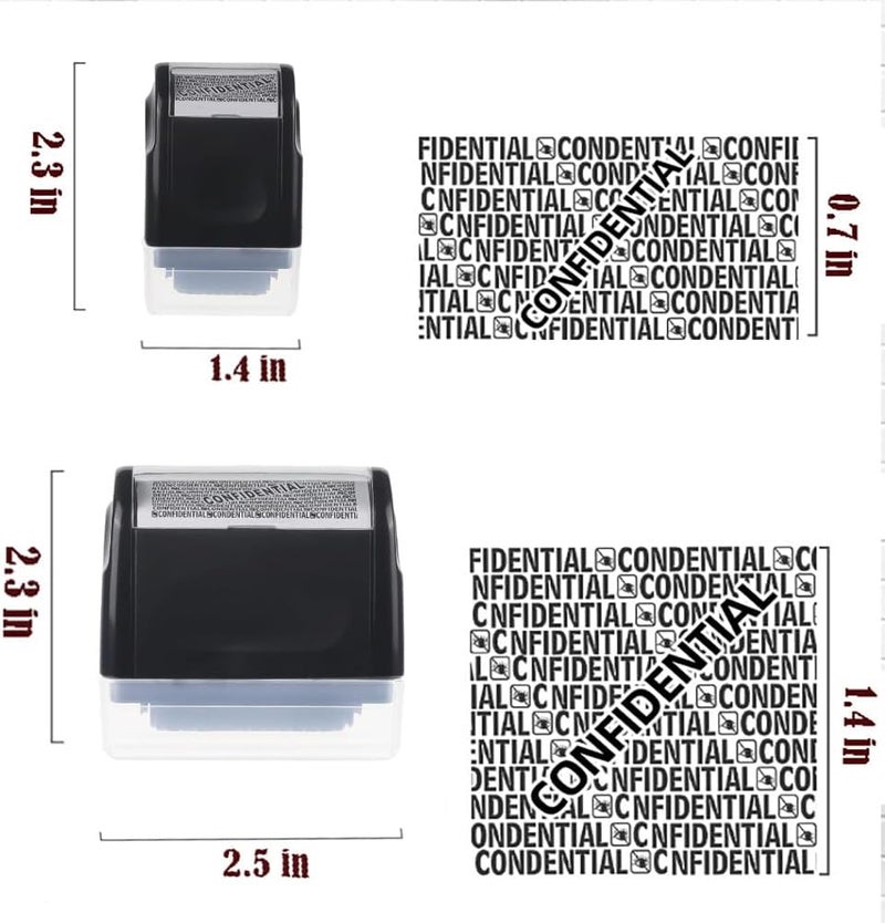 Gikfun Identity Theft Resistant Roller Stamps 2 Pack Confidential Roller Stamps with 1 Large Refill for Masking Identity Address Billing Information Home and Office Essentials EK8487 - Image 2